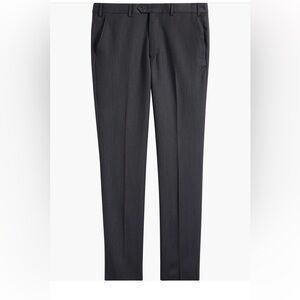 $495 Emporio Armani‎ Black Flat Front Formal 100% Wool Dress Pants 40 US